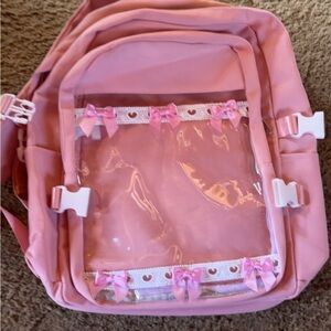 Pink Kids Backpack with Bows